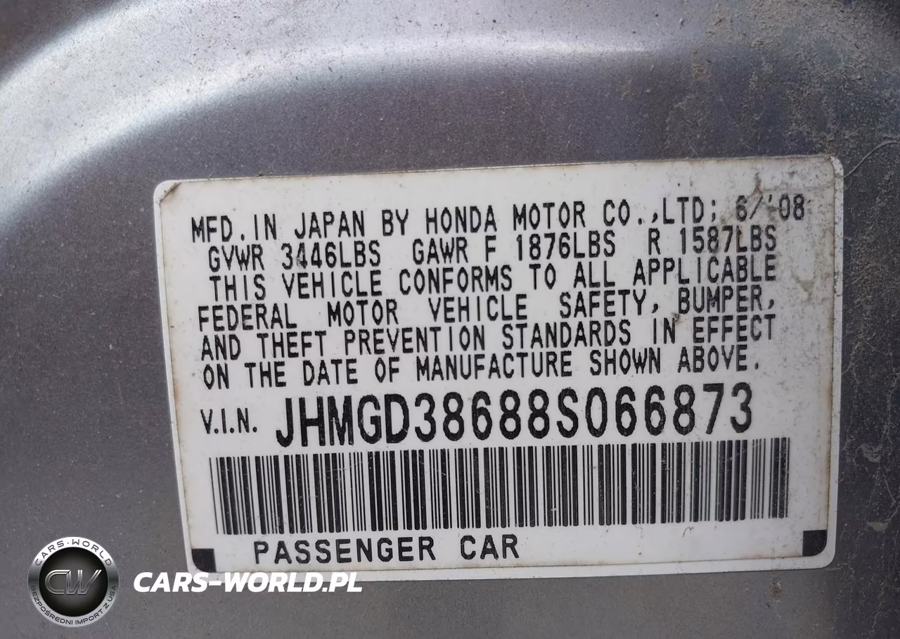 2008 Honda Fit Sport VIN:JHMGD38688S066873 - 9