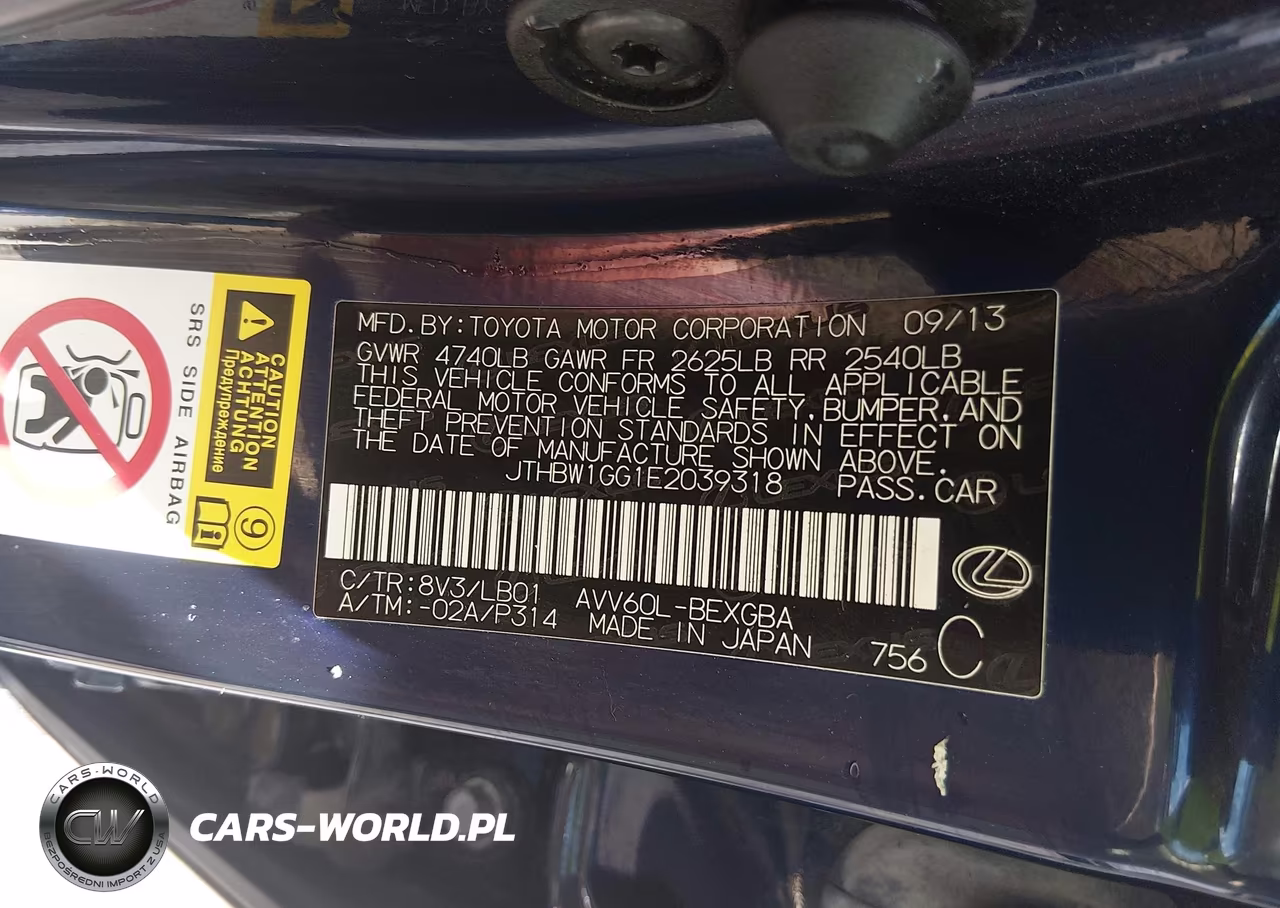 2014 Lexus Es 300H VIN:JTHBW1GG1E2039318 - 9