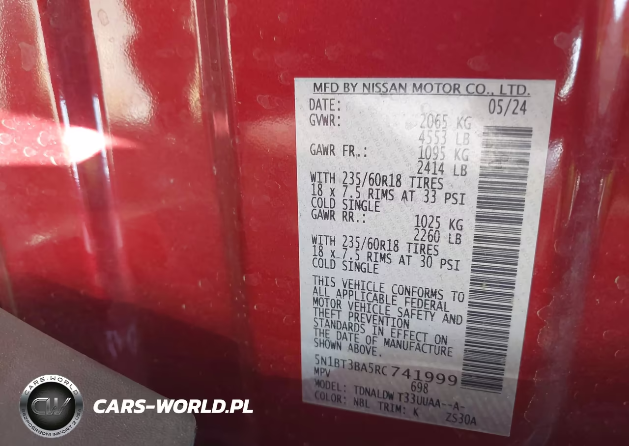 2024 Nissan Rogue Sv Fwd VIN:5N1BT3BA5RC741999 - 9