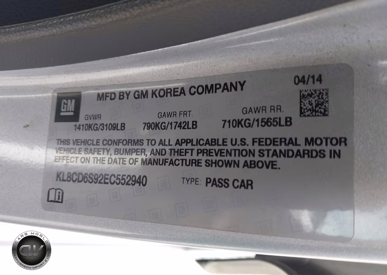 2014 Chevrolet Spark 1Lt Auto VIN:KL8CD6S92EC552940 - 9