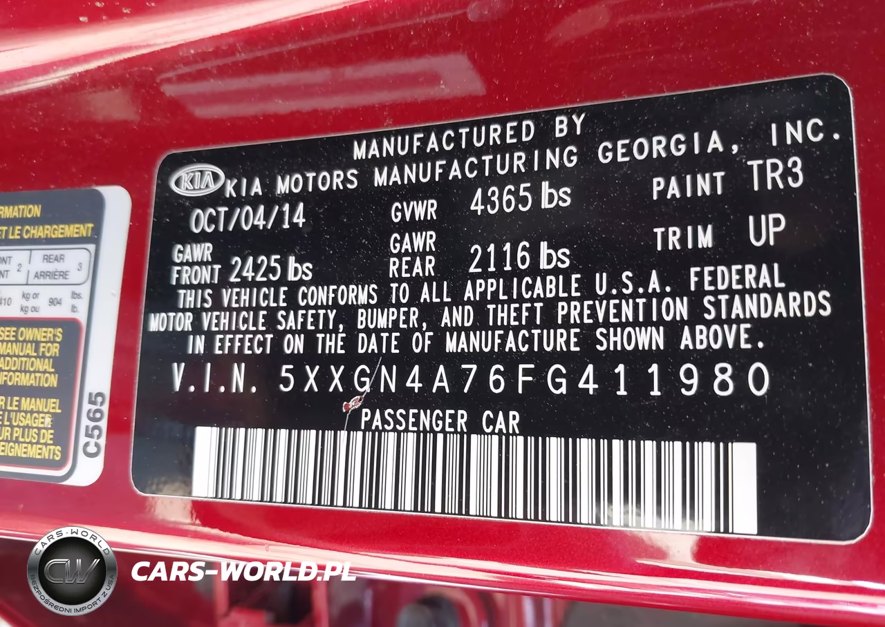 2015 Kia Optima Ex VIN:5XXGN4A76FG411980 - 9