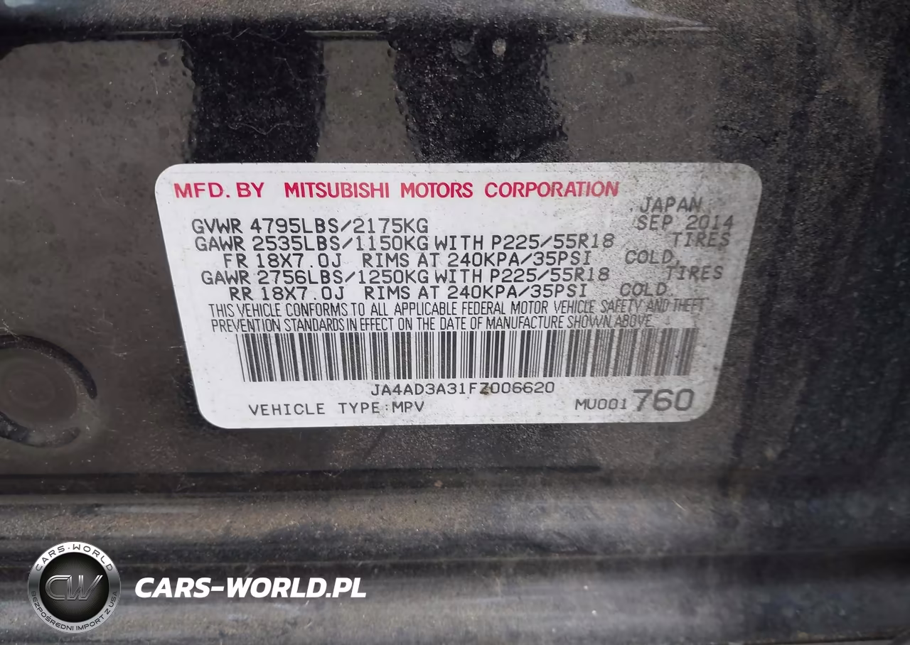 2015 Mitsubishi Outlander Se VIN:JA4AD3A31FZ006620 - 9