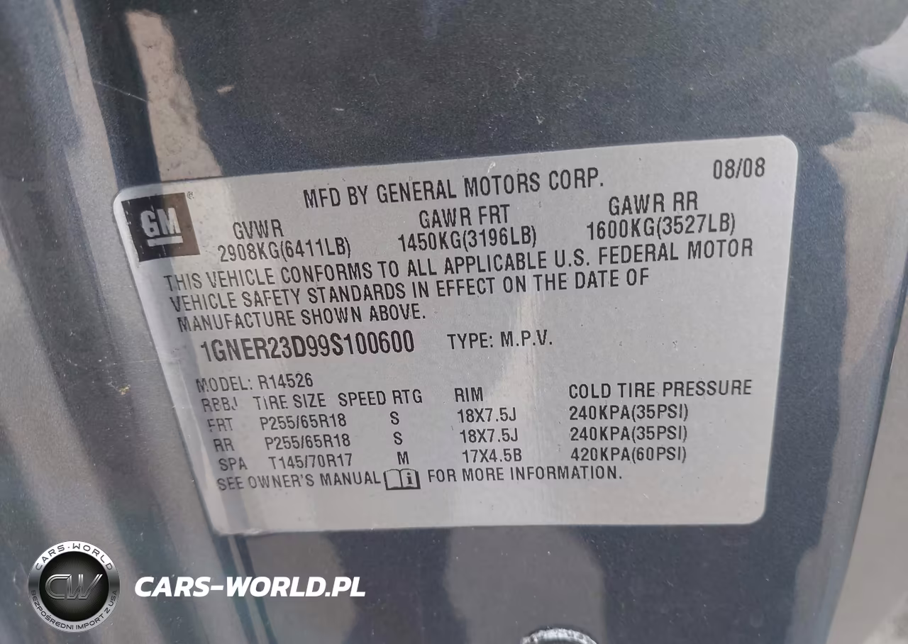2009 Chevrolet Traverse Lt VIN:1GNER23D99S100600 - 9