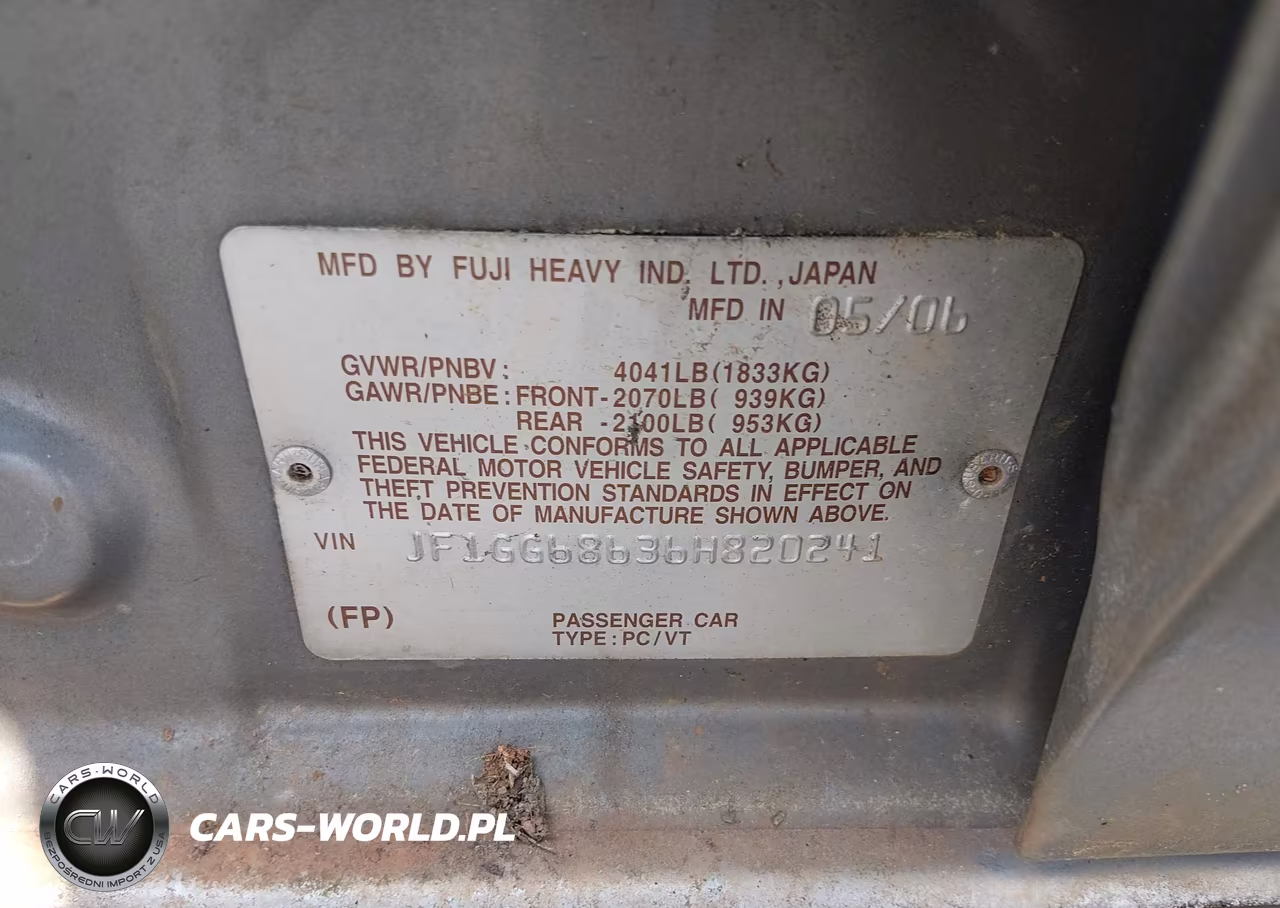 2006 Subaru Impreza Outback Sport VIN:JF1GG68636H820241 - 9