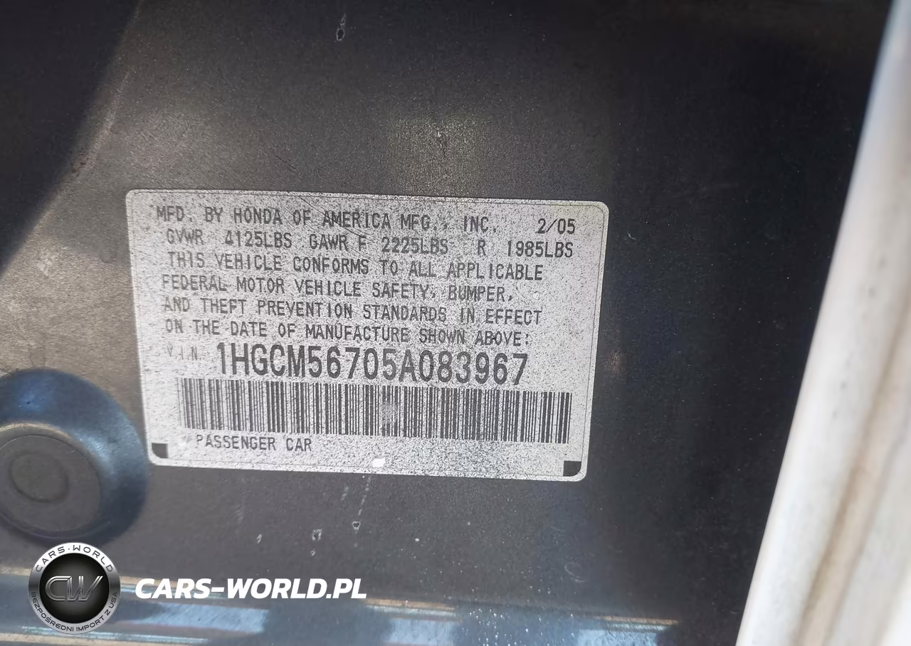 2005 Honda Accord Hybrid Ima VIN:JHMCN36425C016571 - 9