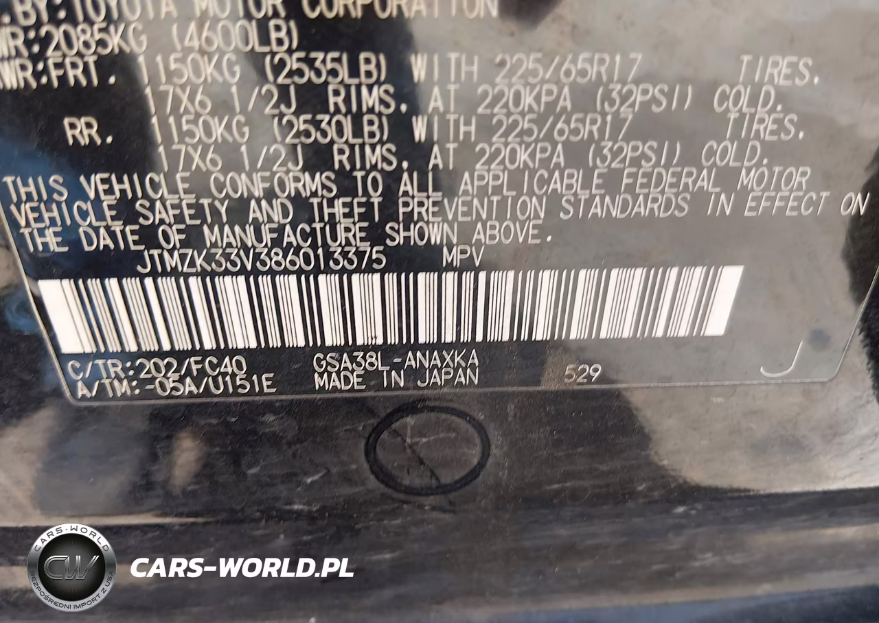 2008 Toyota Rav4 Base V6 VIN:JTMZK33V386013375 - 9