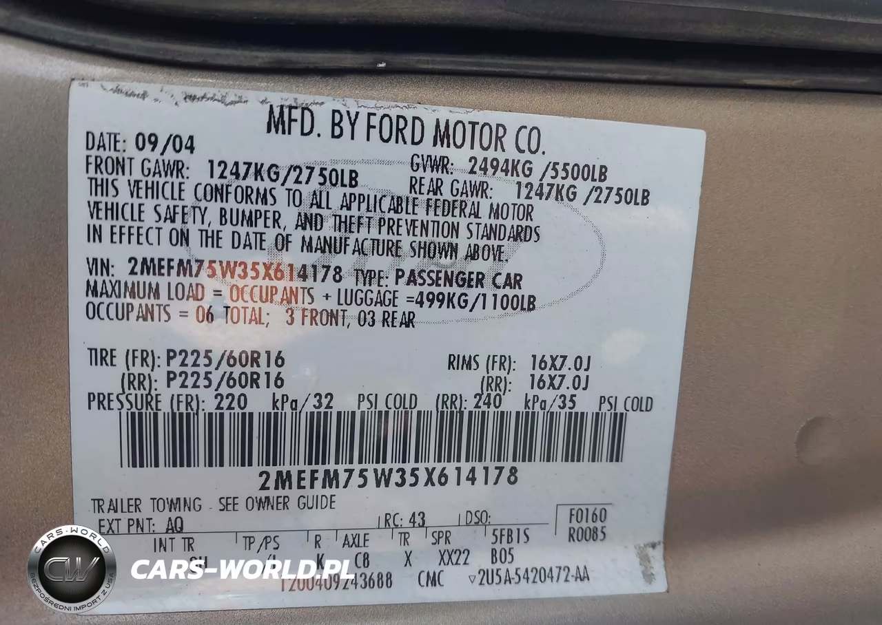 2006 Mercury Grand Marquis Gs VIN:2MEFM74V66X645175 - 9