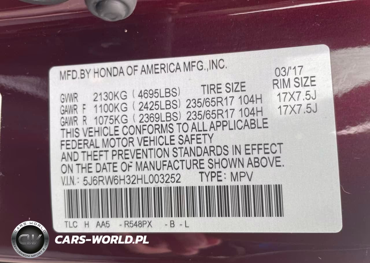 2017 Honda Cr-V Lx VIN:5J6RW6H32HL003252 - 9