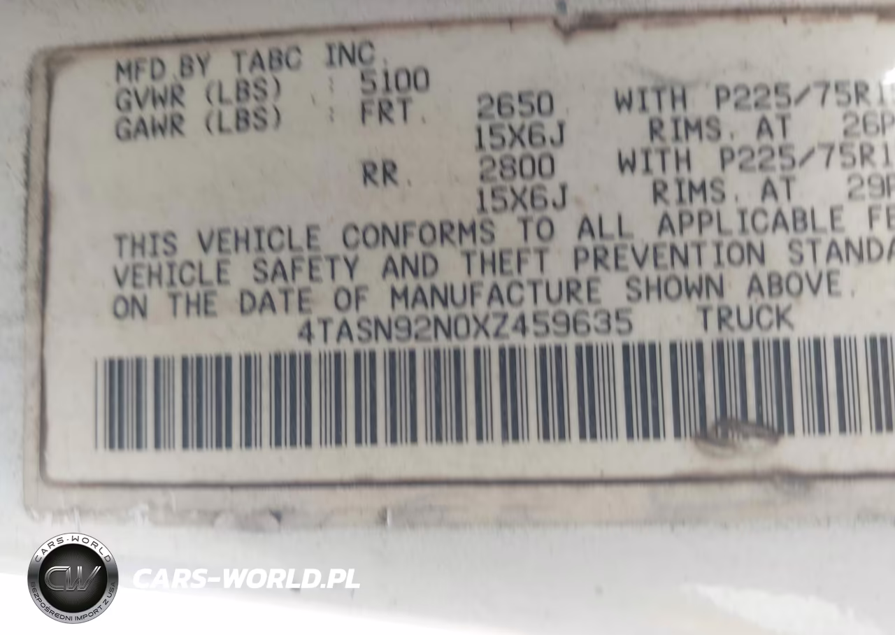 1999 Toyota Tacoma Prerunner V6 VIN:4TASN92N0XZ459635 - 9