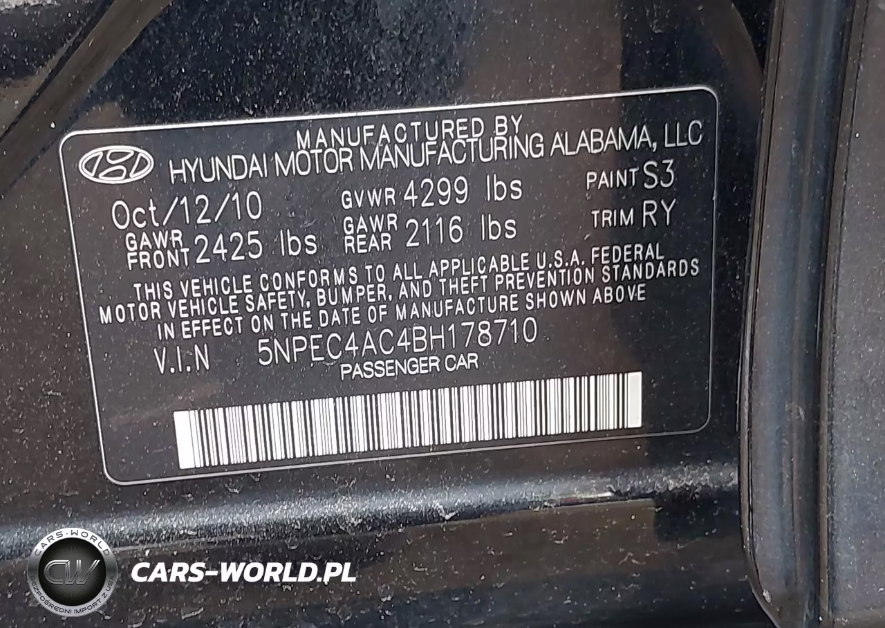 2011 Hyundai Sonata Se VIN:5NPEC4AC4BH178710 - 9