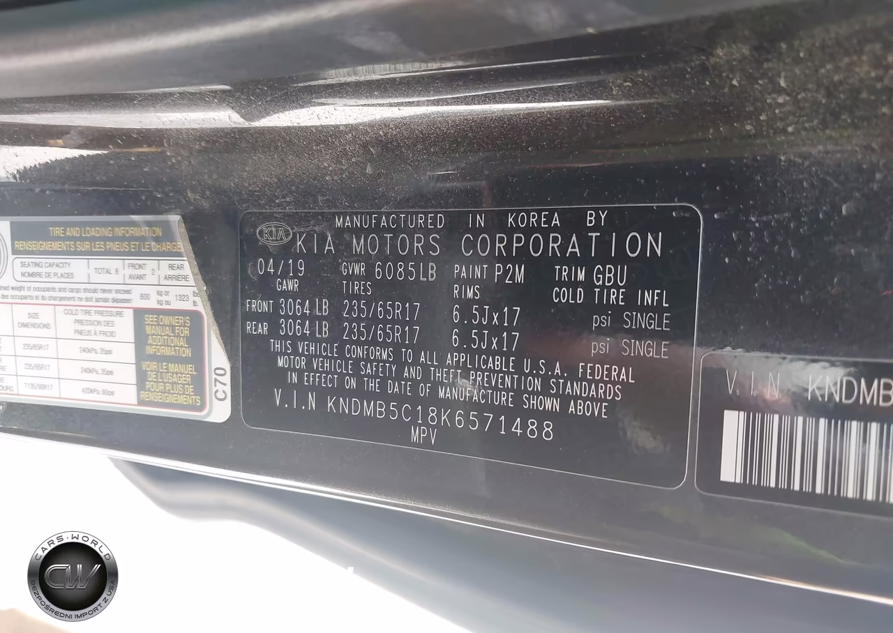 2019 Kia Sedona Lx VIN:KNDMB5C18K6571488 - 9