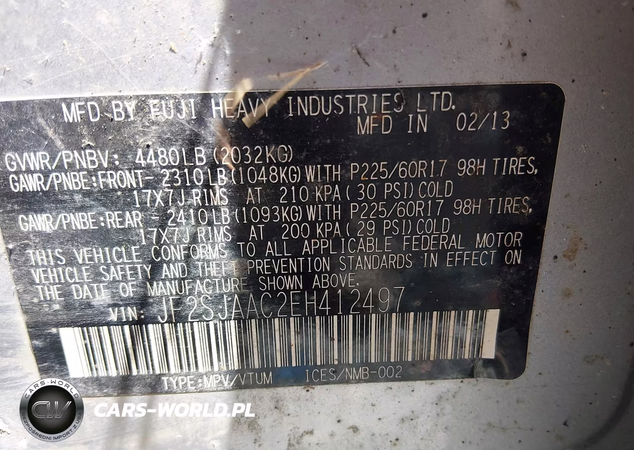 2014 Subaru Forester 2.5I VIN:JF2SJAAC2EH412497 - 9