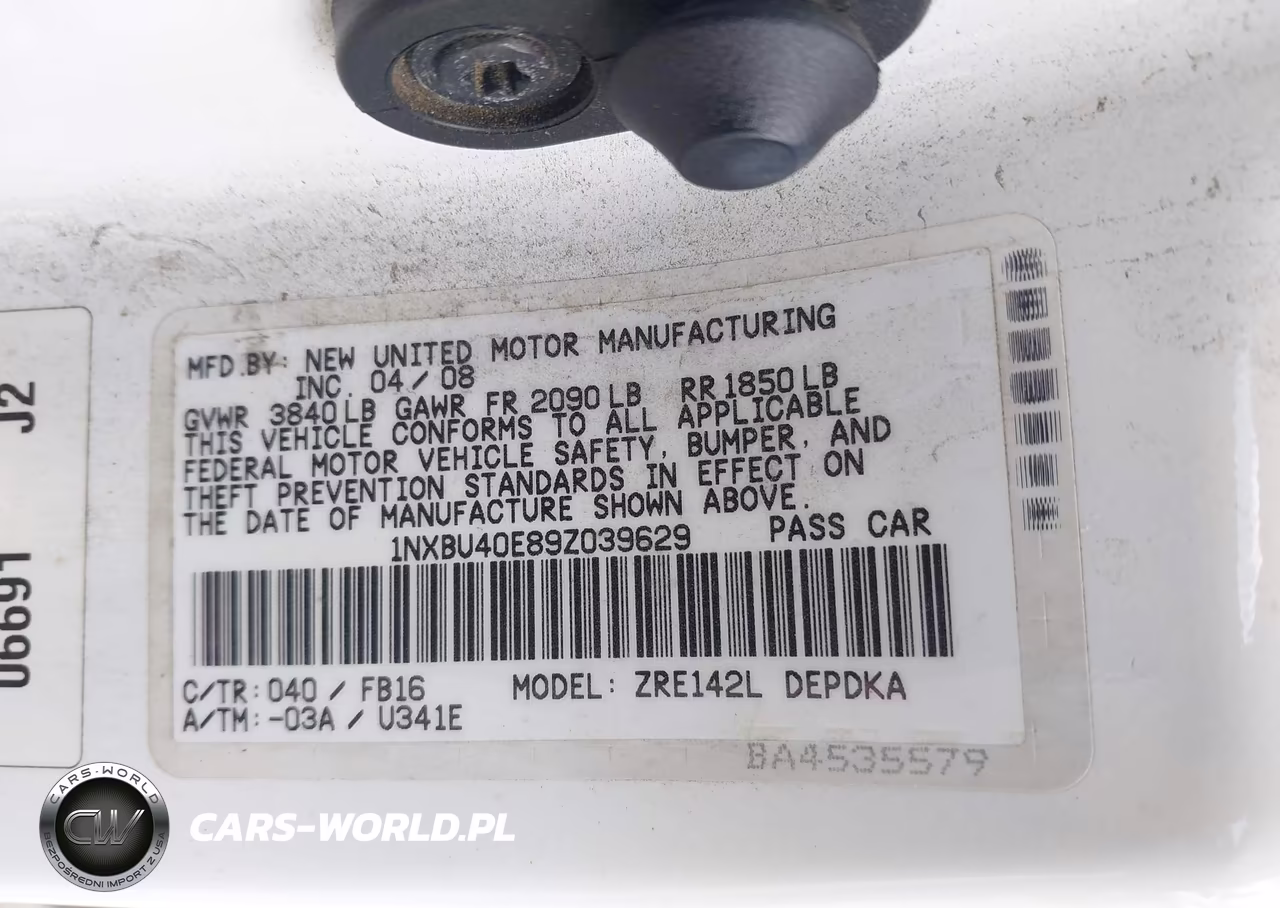 2009 Toyota Corolla Le VIN:1NXBU40E89Z039629 - 9