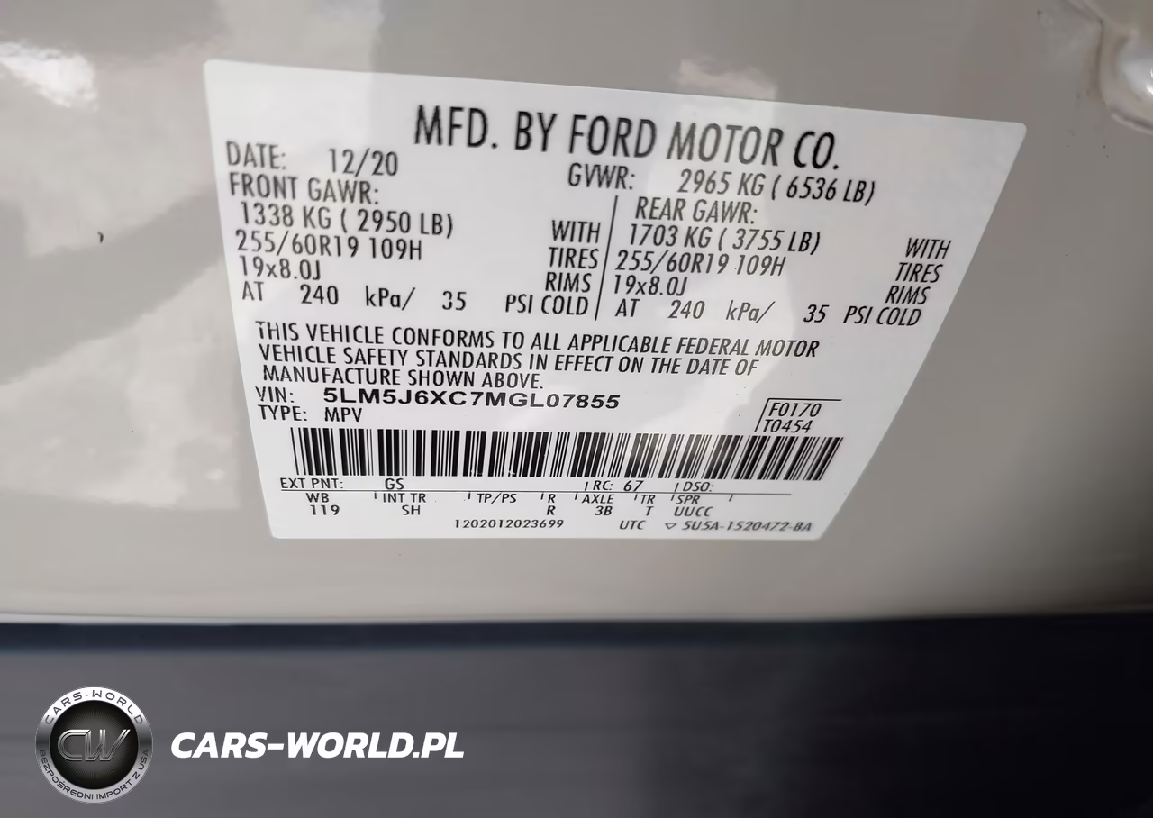 2021 Lincoln Aviator Standard VIN:5LM5J6XC7MGL07855 - 9