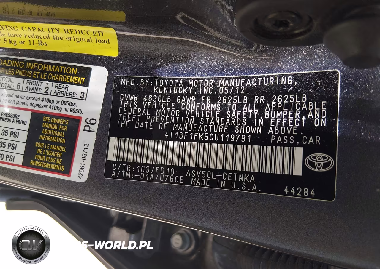 2012 Toyota Camry Le VIN:4T1BF1FK5CU119791 - 9