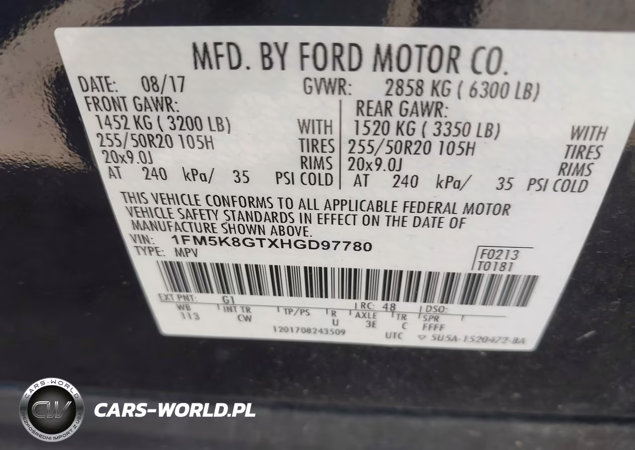 2017 Ford Explorer Sport VIN:1FM5K8GTXHGD97780 - 9