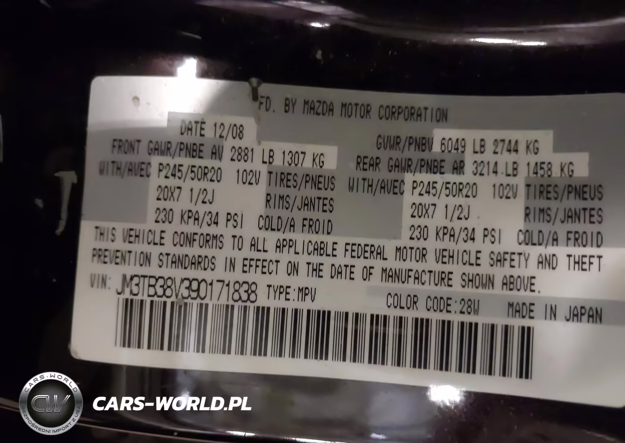 2009 Mazda Cx-9 Grand Touring VIN:JM3TB38V390171838 - 9
