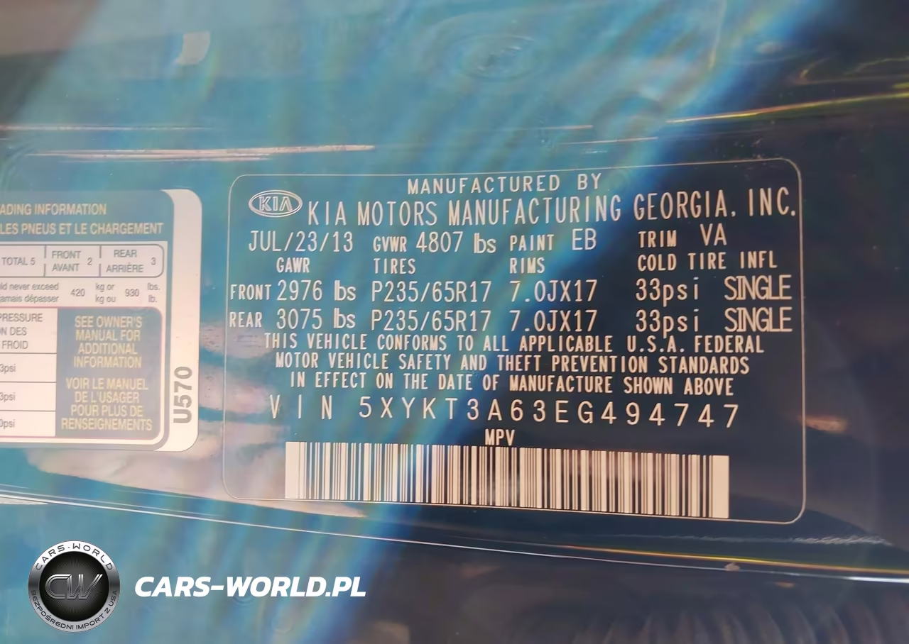 2014 Kia Sorento Lx VIN:5XYKT3A63EG494747 - 9