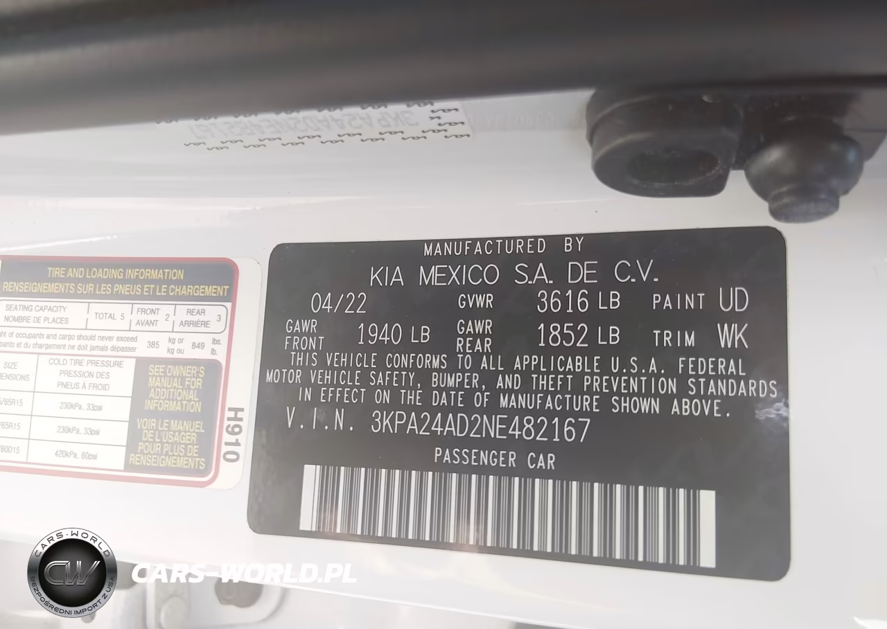 2022 Kia Rio S VIN:3KPA24AD2NE482167 - 9