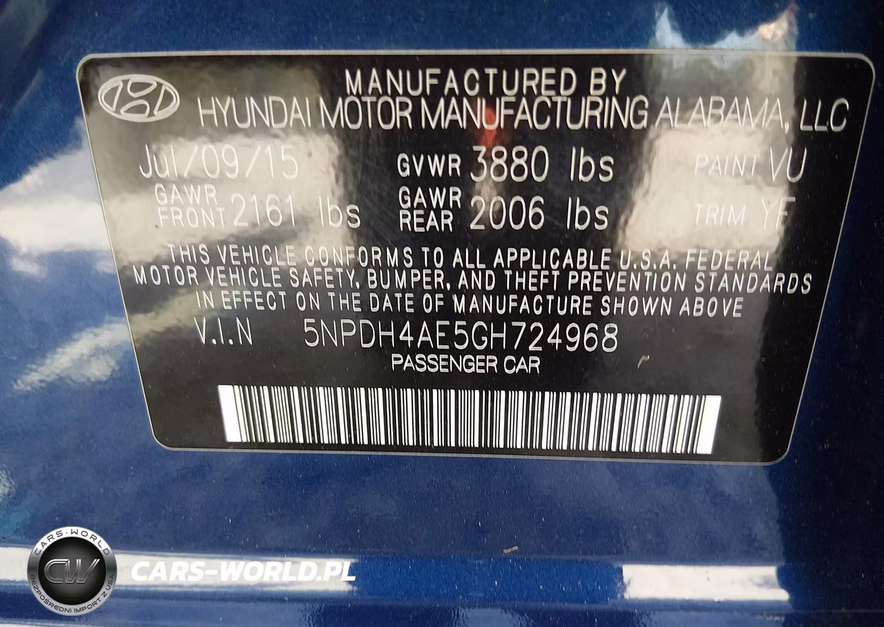 2016 Hyundai Elantra Se VIN:5NPDH4AE5GH724968 - 9