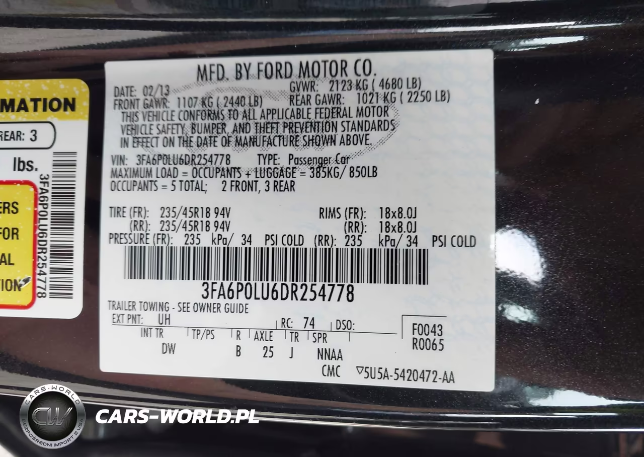 2013 Ford Fusion Hybrid Se VIN:3FA6P0LU6DR254778 - 9