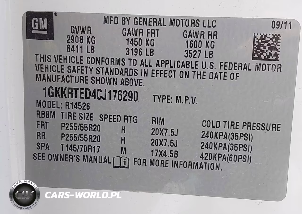 2012 GMC Acadia Denali VIN:1GKKRTED4CJ176290 - 9