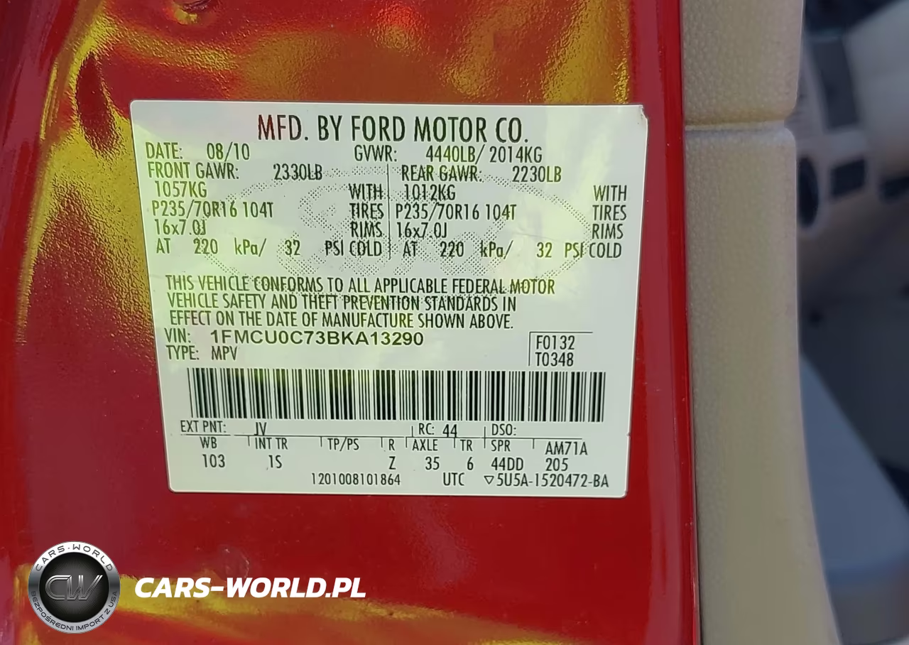 2011 Ford Escape Xls VIN:1FMCU0C73BKA13290 - 9