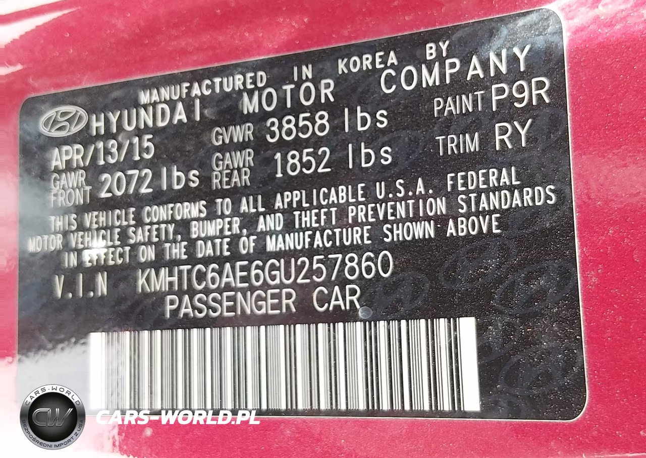 2016 Hyundai Veloster Turbo VIN:KMHTC6AE6GU257860 - 9