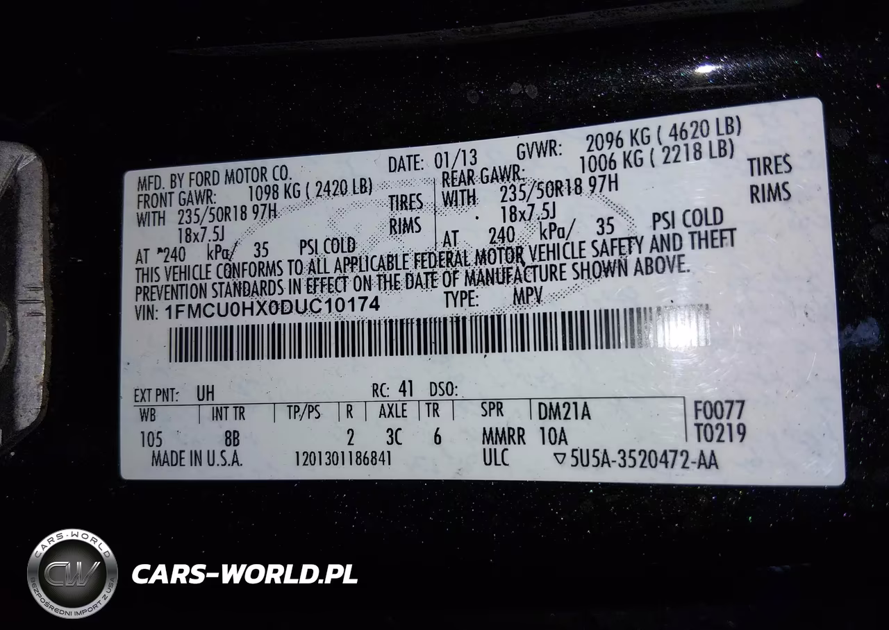 2013 Ford Escape Sel VIN:1FMCU0HX0DUC10174 - 9