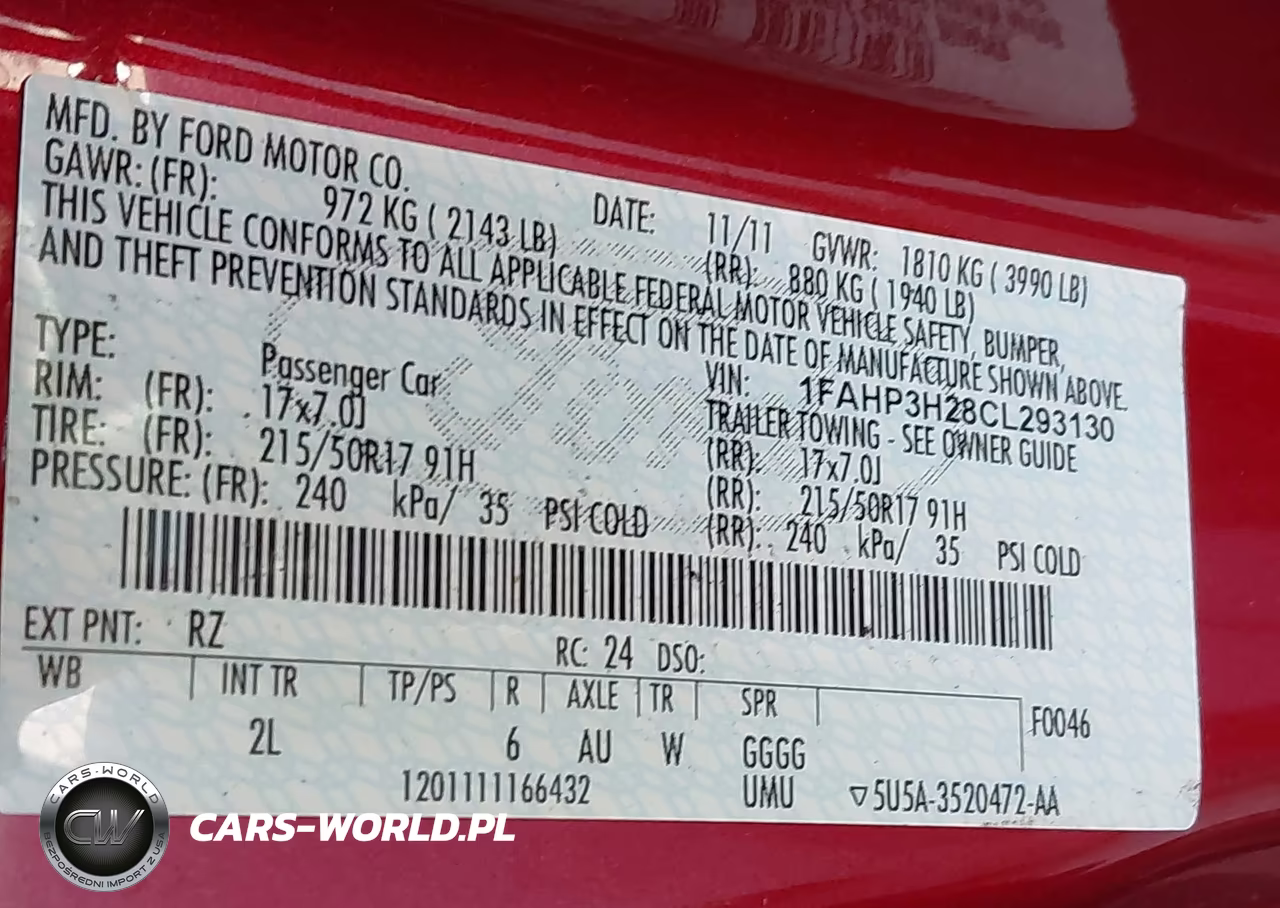 2012 Ford Focus Sel VIN:1FAHP3H28CL293130 - 9
