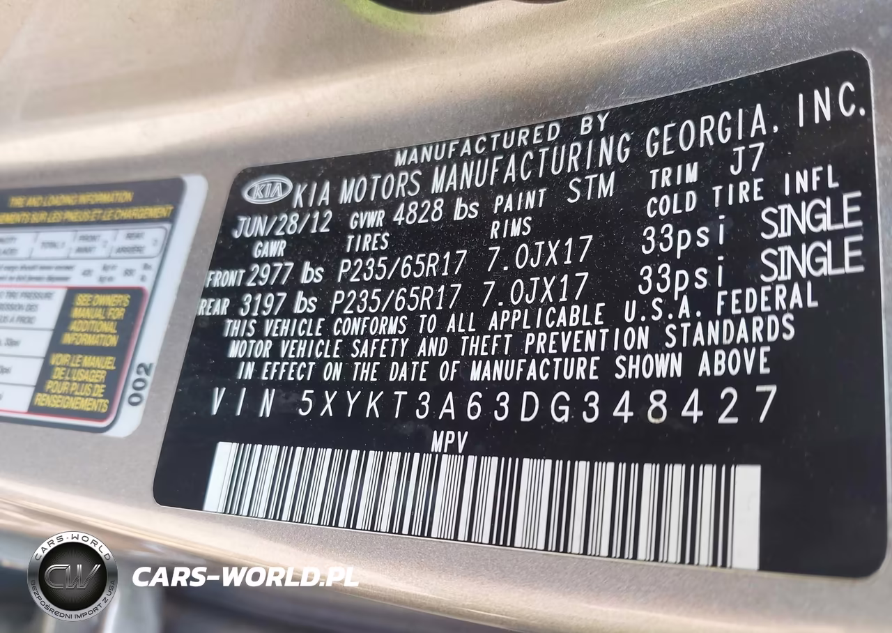 2013 Kia Sorento Lx VIN:5XYKT3A63DG348427 - 9