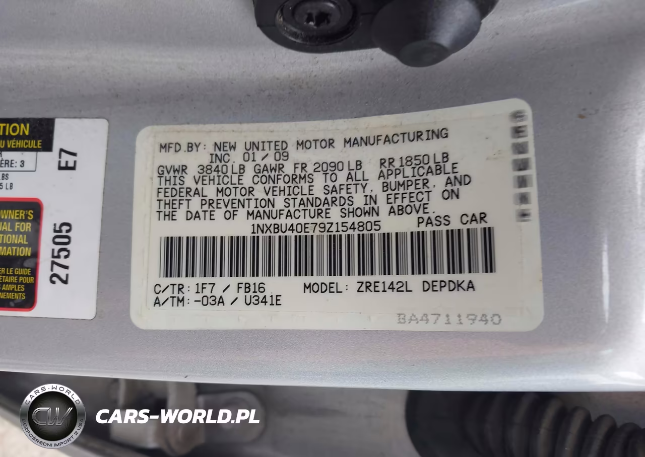 2009 Toyota Corolla Le VIN:1NXBU40E79Z154805 - 9