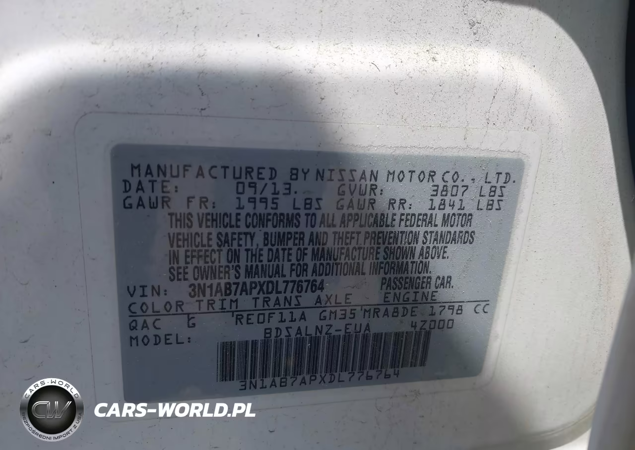2013 Nissan Sentra Fe+ Sv VIN:3N1AB7APXDL776764 - 9