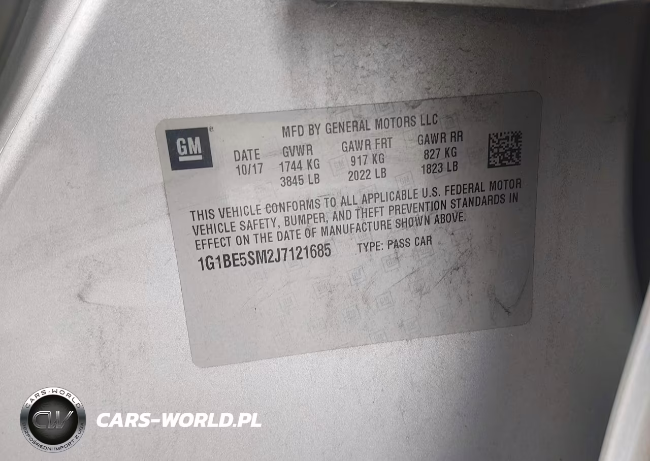 2018 Chevrolet Cruze Lt Auto VIN:1G1BE5SM2J7121685 - 9