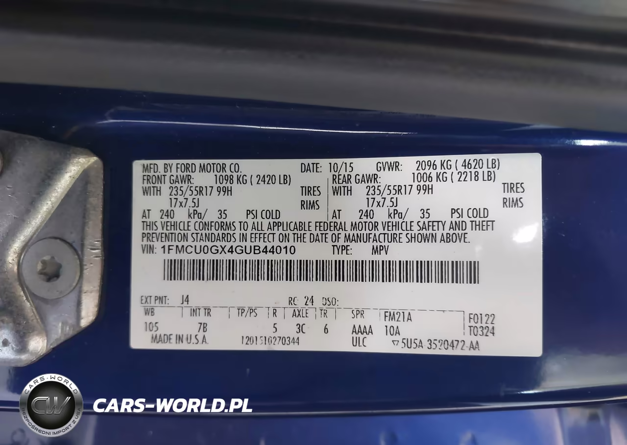 2016 Ford Escape Se VIN:1FMCU0GX4GUB44010 - 9
