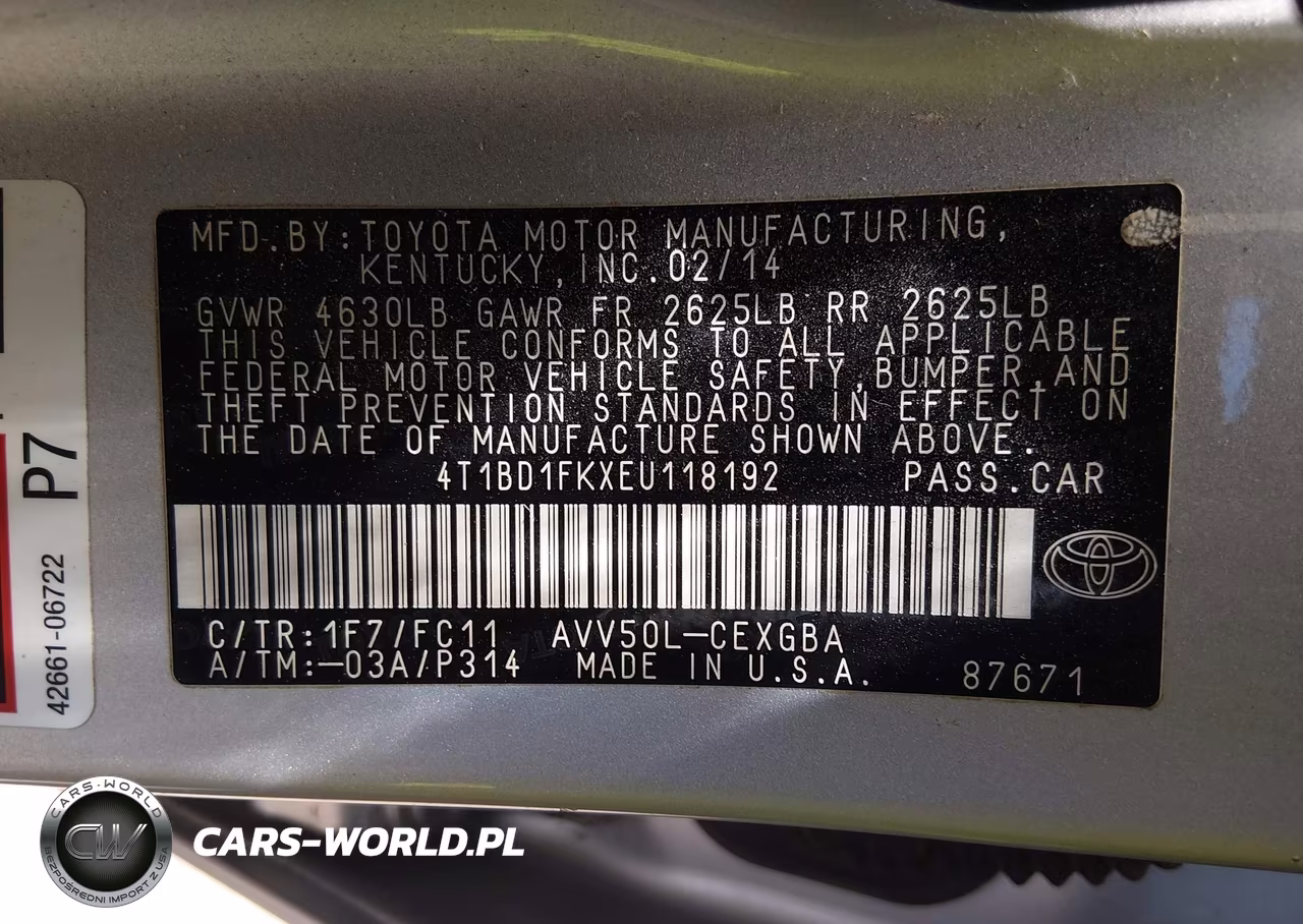 2014 Toyota Camry Hybrid Xle VIN:4T1BD1FKXEU118192 - 9