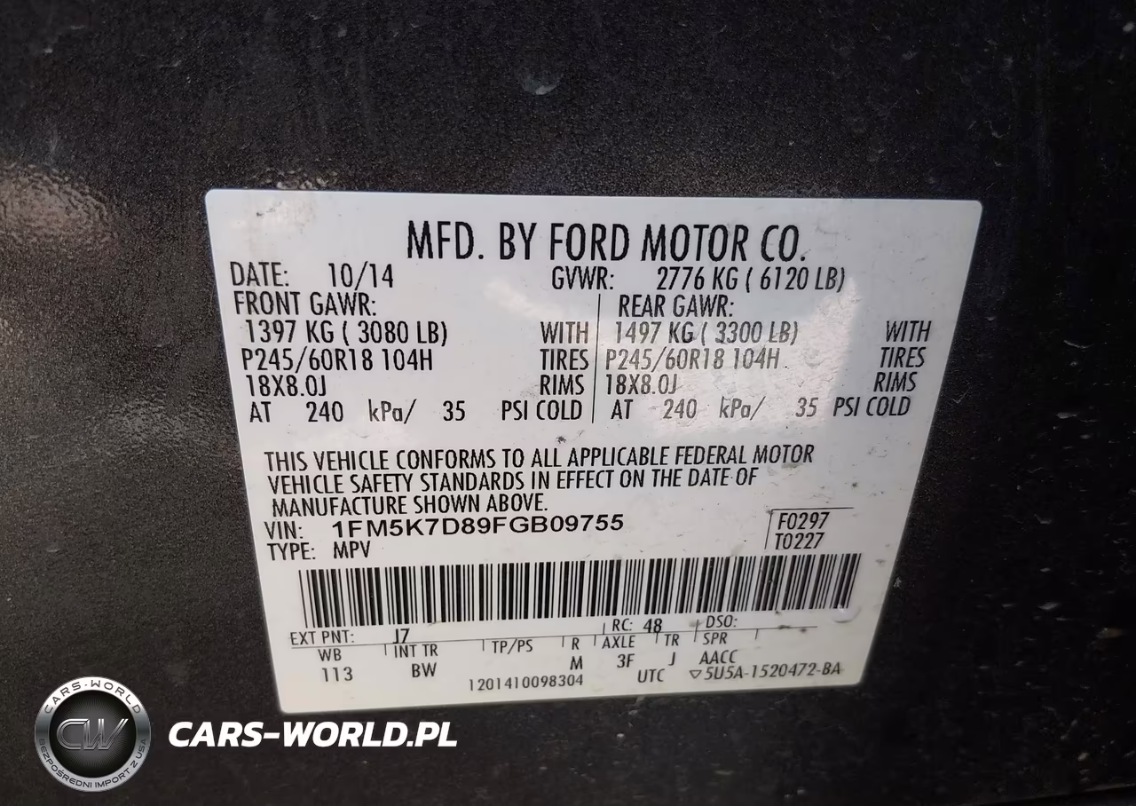 2015 Ford Explorer Xlt VIN:1FM5K7D89FGB09755 - 9