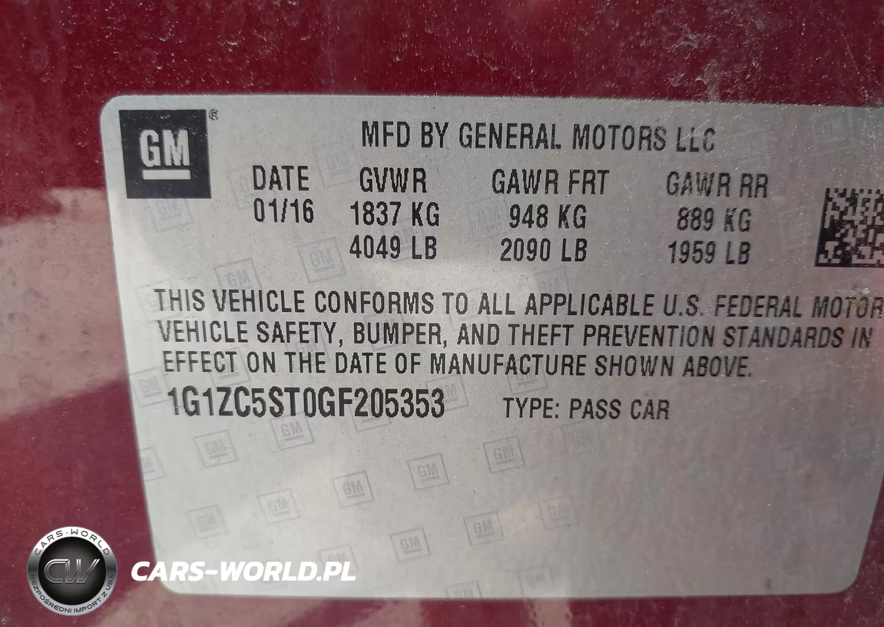 2016 Chevrolet Malibu 1Fl VIN:1G1ZC5ST0GF205353 - 9