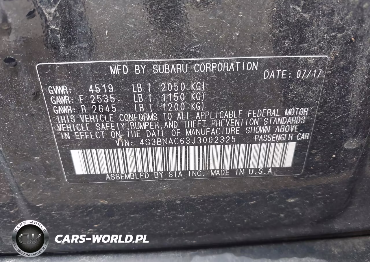 2018 Subaru Legacy 2.5I Premium VIN:4S3BNAC63J3002325 - 9