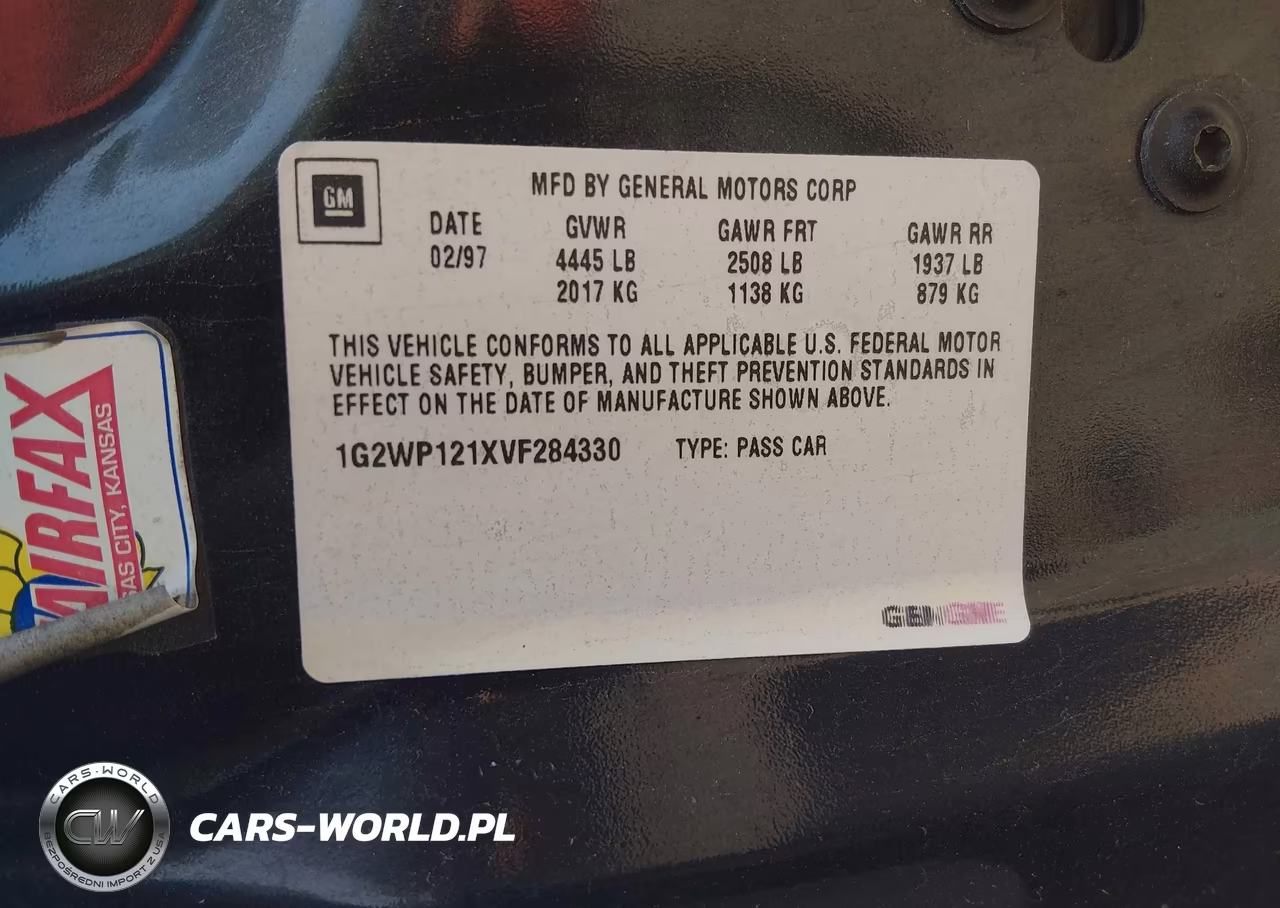 1997 Pontiac Grand Prix Gt VIN:1G2WP121XVF284330 - 9