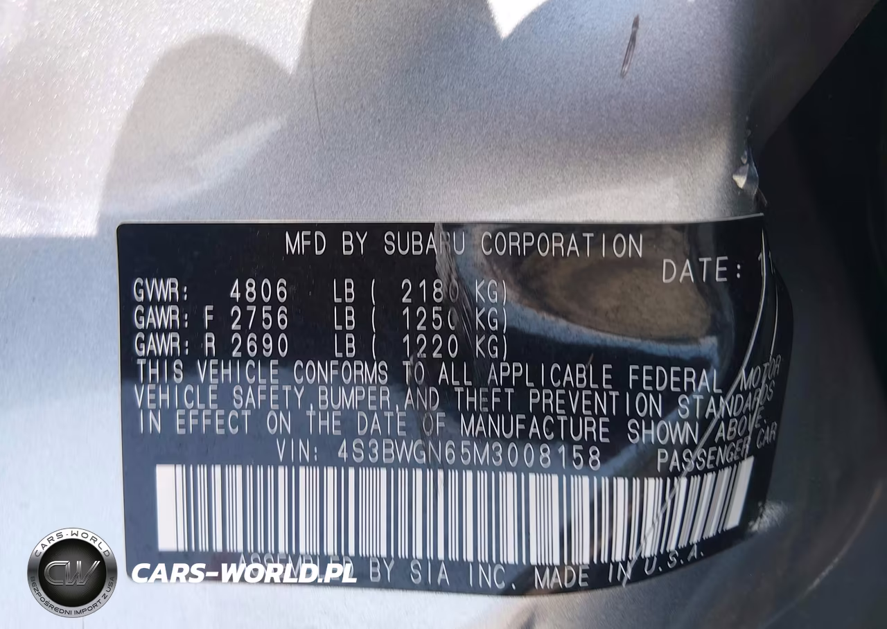 2021 Subaru Legacy Limited Xt VIN:4S3BWGN65M3008158 - 9