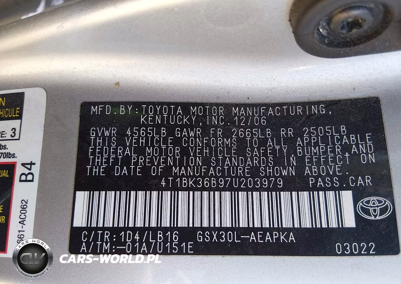 2007 Toyota Avalon Limited VIN:4T1BK36B97U203979 - 9