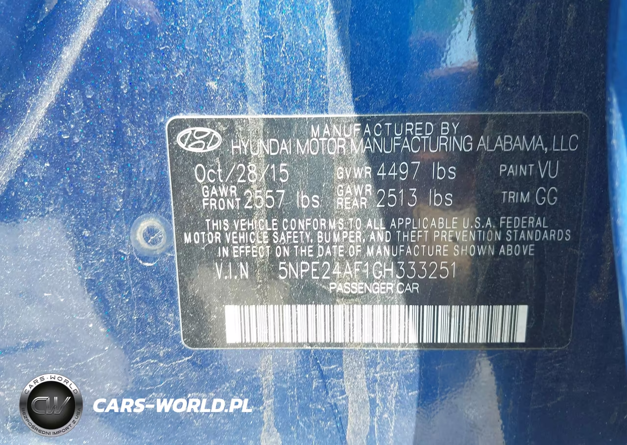 2016 Hyundai Sonata Se VIN:5NPE24AF1GH333251 - 9