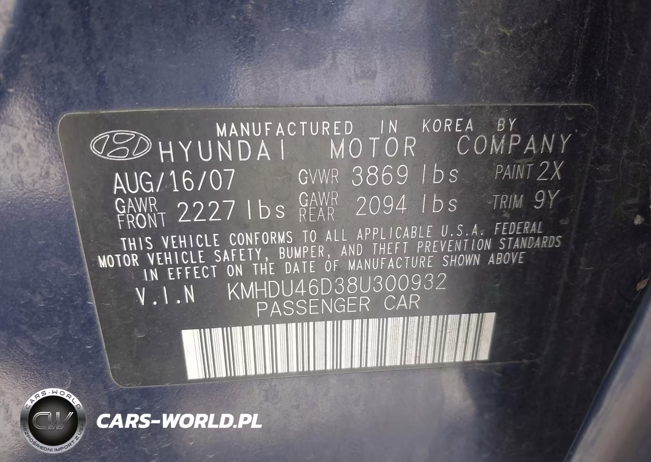 2008 Hyundai Elantra Gls-Se VIN:KMHDU46D38U300932 - 9