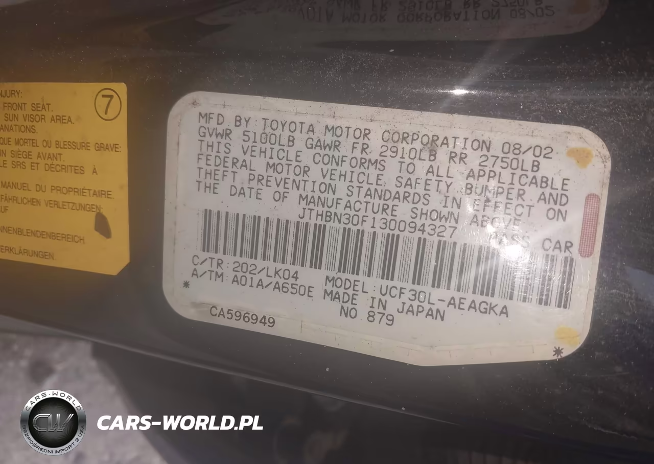 2003 Lexus Ls 430 VIN:JTHBN30F130094327 - 9