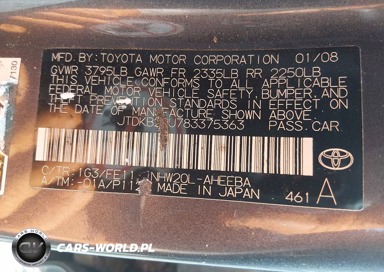 2008 Toyota Prius VIN:JTDKB20U783375363 - 9
