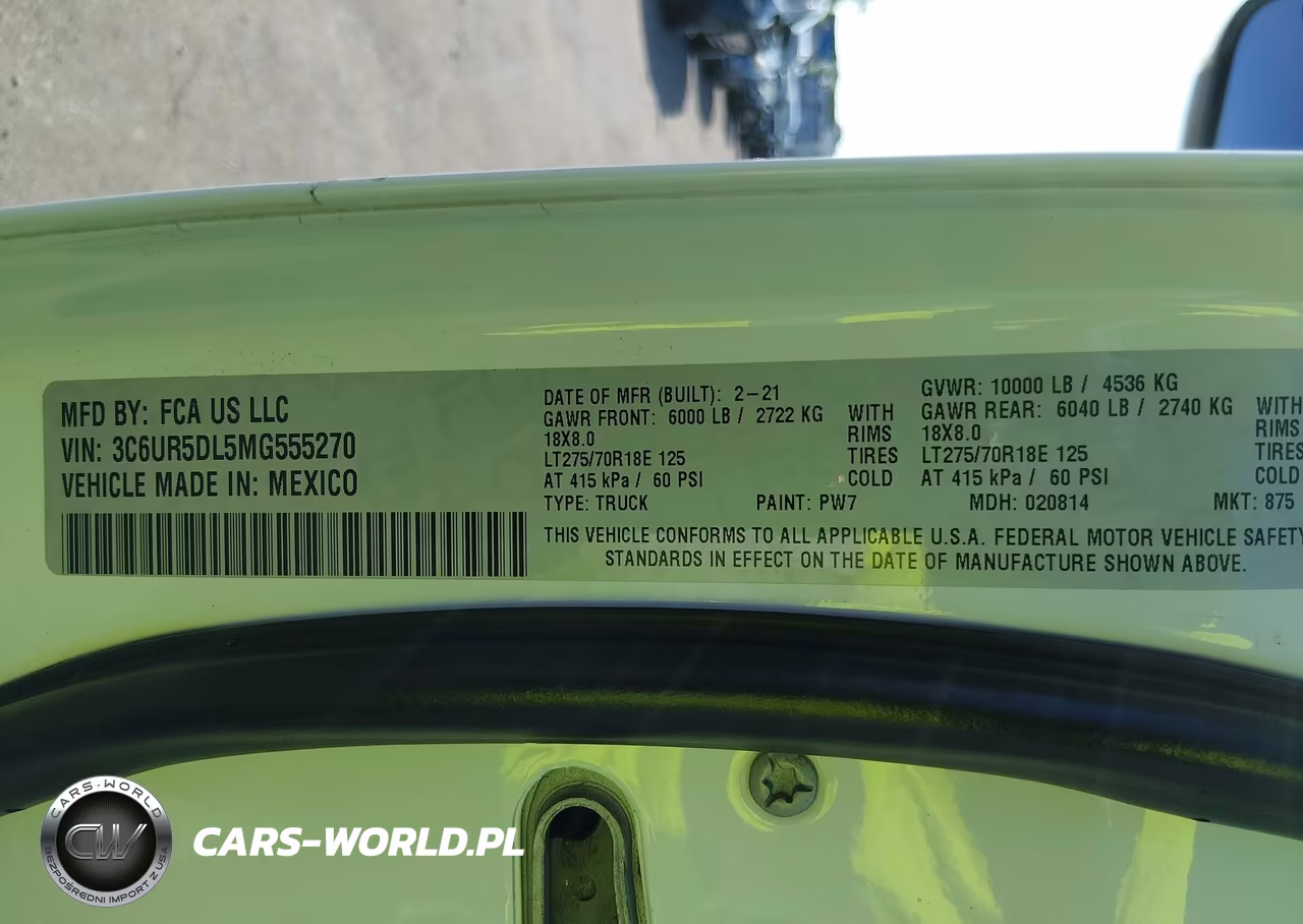 2021 Ram 2500 VIN:3C6UR5DL5MG555270 - 9