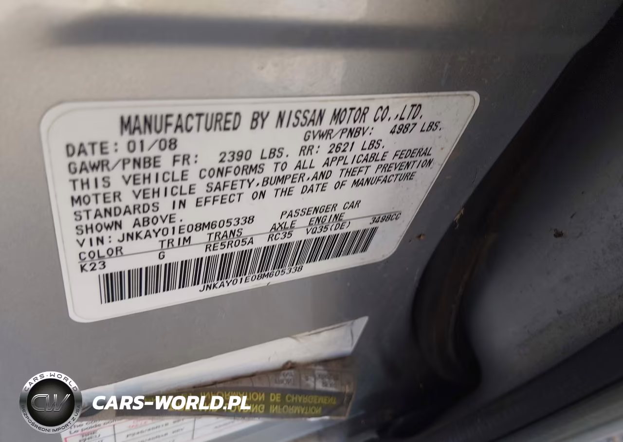 2008 Infiniti M35 VIN:JNKAY01E08M605338 - 9