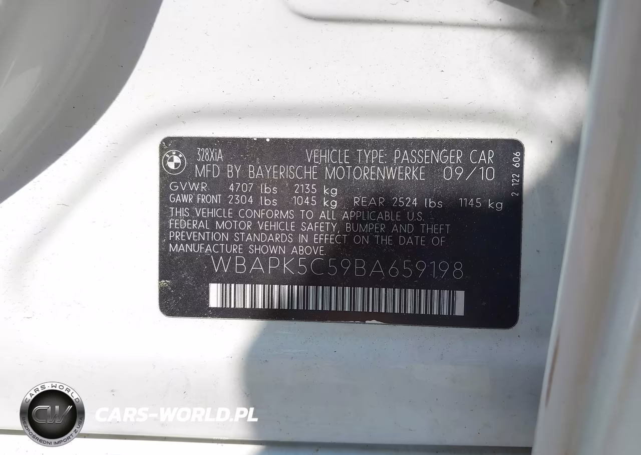2011 BMW 328I xDrive VIN:WBAPK5C59BA659198 - 9