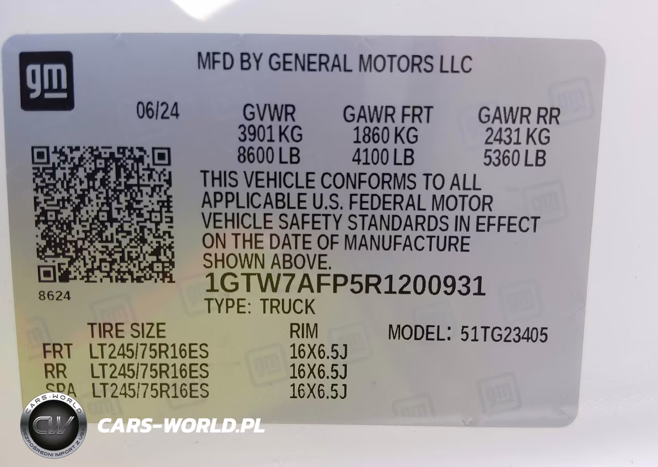 2024 GMC Savana Cargo Rwd 2500 Regular Wheelbase Work Van VIN:1GTW7AFP5R1200931 - 9